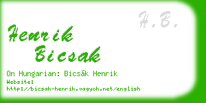 henrik bicsak business card