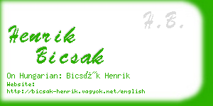 henrik bicsak business card